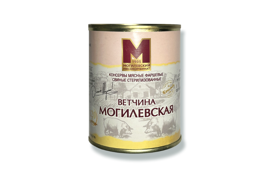 Консервы мясные фаршевые свиные стерилизованные "Ветчина могилевская"